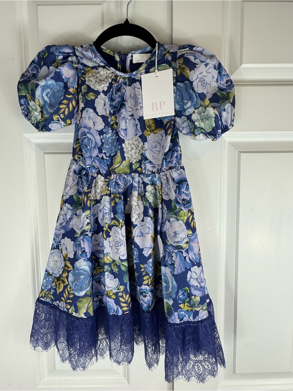 NWT Rachel Parcell Girls 4 Blue Floral Tea Party Lace Dress